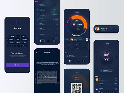 Secure Crypto Wallet App for Easy Transactions animation figma graphic design illustration mobile design prototype ui ux wireframes