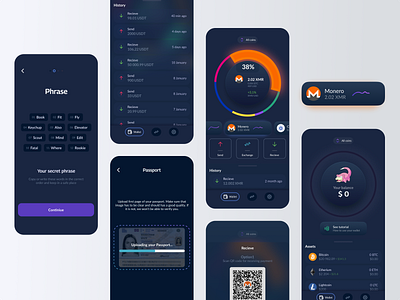 Secure Crypto Wallet App for Easy Transactions animation figma graphic design illustration mobile design prototype ui ux wireframes