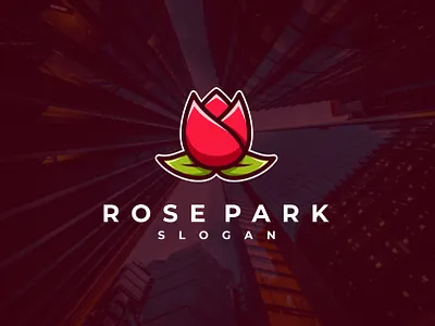 Rose Flower Blossom Floral Logo bloom blossom bouquet branding cartoon colorful design floral flower graphic design illustration leaf logo logo design modern plant red rose trendy vector