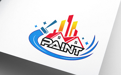 Color Brush House Painting Logo Design house painting