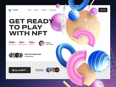 VCRN — NFT Game Platform 3d branding design graphic design landing nft trend ui uiux ux web