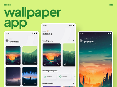 Modern Wallpaper App Concept app design graphic design illustration mobile mobile app ui