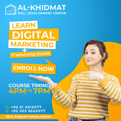 Social Media Posts for Courses course design digital marketing freelancing graphic design microsoft office