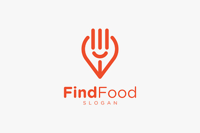 Pin Point Fork Food Logo branding design dinner find food fork graphic design illustration kitchen location logo logo design lunch map pin point restaurant search spoon vector