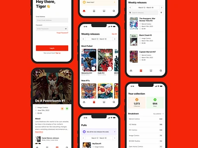 Comic App pt.1 app catalog comic books comics ios mobile mobile app product design ui