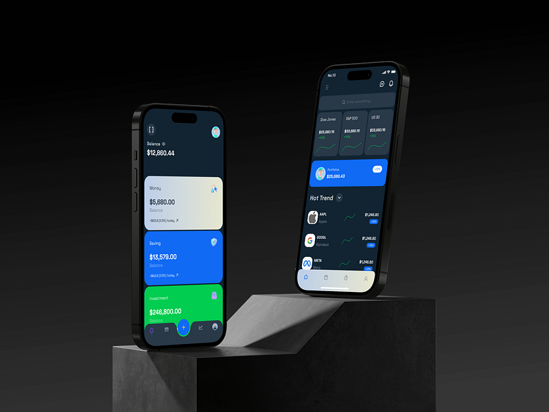 Finance Wallet Darkmode app darkmode design finance illustration ios kit mobile template ui ultimate