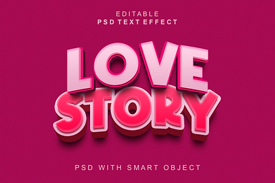 Love Story 3d text effect in photoshop 3dtext action design effect effects graphic design illustration logo love photoshop photoshop action psd action story text text effect typhography tshirt