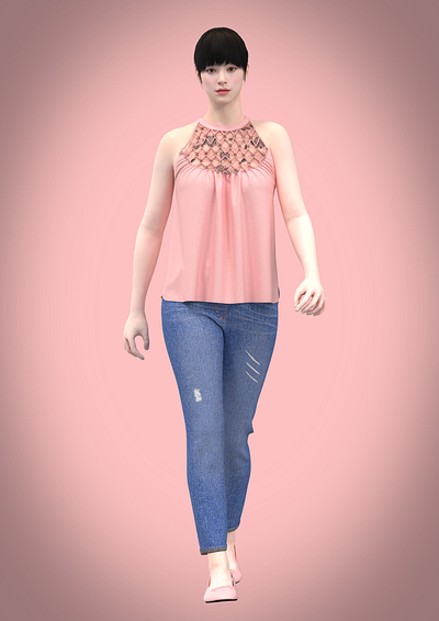 ladies tops with jeans 3d animation graphic design