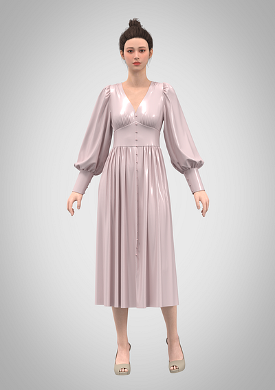 Ladies long dress Virtual fashion 3d animation graphic design