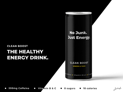 CLEAN BOOST | HEALTHY ENERGY DRINK PACKAGING branding design dribbleweeklywarmup ui