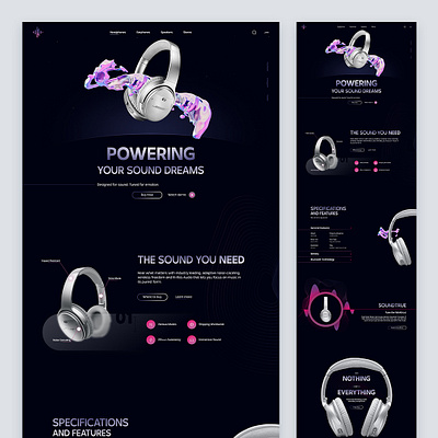 Waves - New Headphones branding design graphic design headphones motion graphics music power sound ui uidesign wave webdesign website