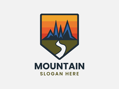 Simple mountain logo outdoor