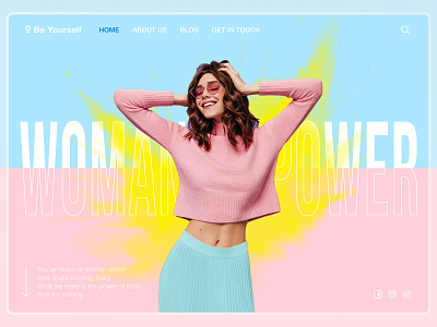 Community Home Page community girl hero homepage landing soft colors ui web design woman
