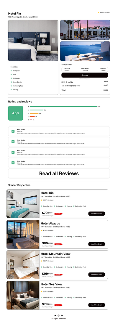 Hotel Booking Page booking hotel ui user experience ux