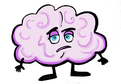 Lazy Brain brain cartoon cartoon character cartoonish cute design illustration sticker