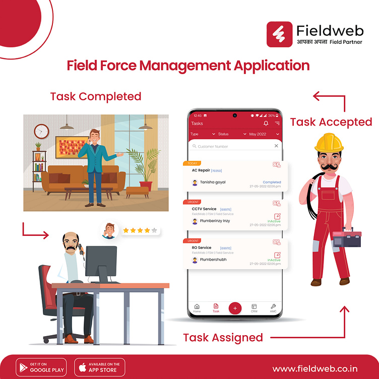 Field force management software by Fieldweb on Dribbble