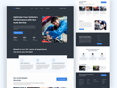 Car Repair Landing Page design | Auto Repair Website auto repair automobile branding car car repair car repair landingpage car repair website design homepage landing page landingpage repair ui ui design uidesign uiux ux web web design website