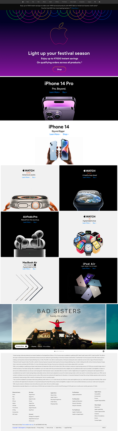 APPLE Website - Diwali Edition (RE-DESIGN) apple branding figma graphic design redesign ui ui uix user interface web web design website