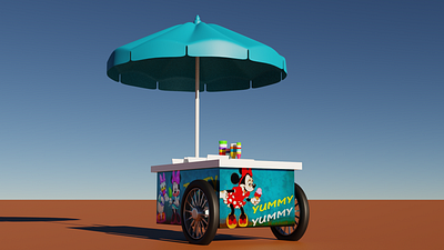 ice cream cart project 3d 3d assets 3d model 3ddesign