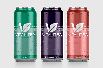 Vitalitea Healthy Energy Drink branding design energy drink graphic design illustration illustrator logo packaging packaging design photoshop ui