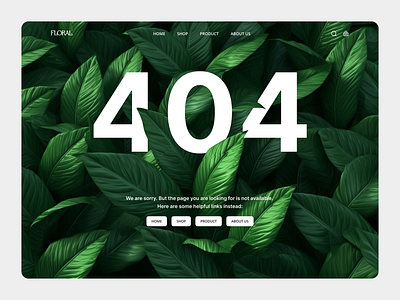 Flower website: 404 page 404 404 page animation ui design visual visual design website design