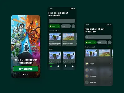 Minekraft app branding design minekraft mobile app mobileapp ui uidesign uiux webdesign website
