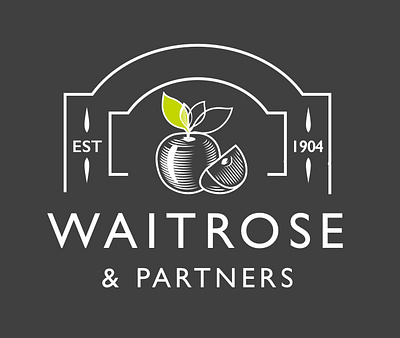 #53 Waitrose apple logo brand identity branding daily 100 daily 100 challenge design food graphic design grocery store logo logo design rebranding simple