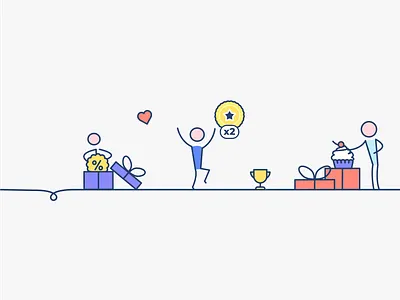 Illustration for our Loyalty rule builder branding design grap illustration product ui vector