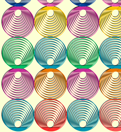 Retro Colourful Circles Pattern 3d circles colourful vintage