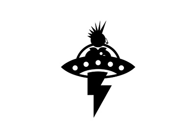 PunkFo abduction badge beaming creative design graphic high energy icon lightning punk punk rock simple ufo