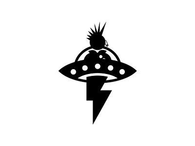 PunkFo abduction badge beaming creative design graphic high energy icon lightning punk punk rock simple ufo