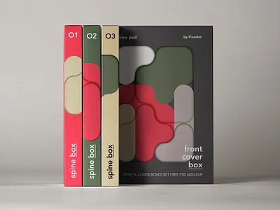 Free Spine Cover Boxes Psd Mockup Set book mockup box mockup spine mockup