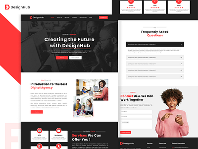 DesignHub - Digital Agency UI/UX Landing Page Design design heros page landing page logo ui webdesign website