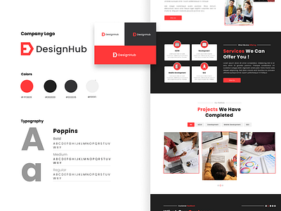 DesignHub - Digital Agency UI/UX Landing Page Design branding graphic design web design