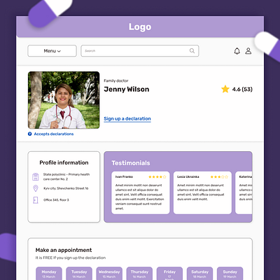 Doctor's profile (Daily UI 6) design doctor profile ui
