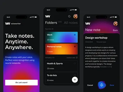 Аpp notes with AI app design logo mobile typography ui ux