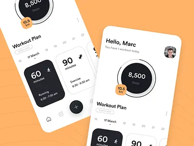 Fitness App Homescreen design fitnessapp graphicdesign productdesign ui uiux visual design