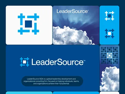 LeaderSource - Logo Design archive believe block branding church circulation create creative logo cross crosses data digital faith follow following god jesus leader logo source