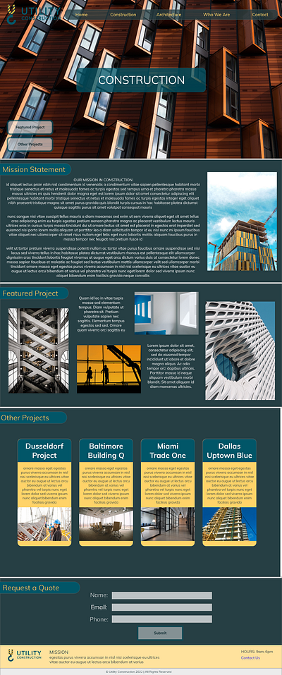 Utility Construction Page 2 Mockup