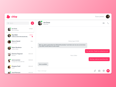 CHIRP CHAT APP app design ui ux