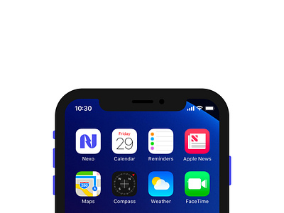 Nexo® app icon icon lettern logo mockup n pattern ui