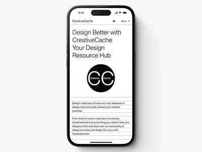 CreativeCache UI app creative creativecache dark mode dark ui design grid layout light mode minimal mobile modern resources typography ui ui design uiux user interface ux design visual identity