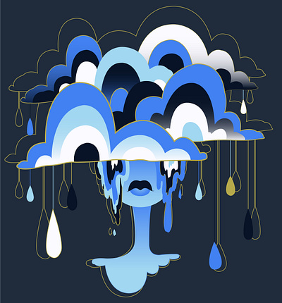 Crying Cloud design illustration vector