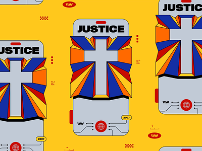 Justice – PHANTOM 70s bashbashwaves brutalism brutalist cross ed banger french touch justice loop looping motion design notch phantom phone playlist rhox spinning globe typography vintage yellow