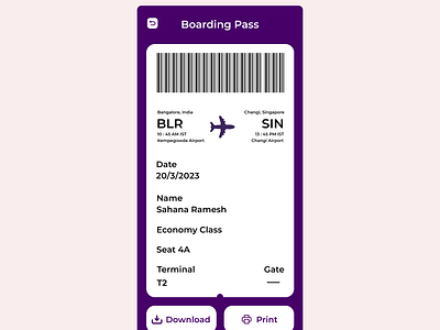 Daily UI, Day 24 - Boarding Pass 100daychallenge 100daysofui boardingpass boardingpassui boardingpassux dailyui dailyuichallenge dailyuiday24 dailyuiday24challenge dailyuidesign design ui uichallenge uxdesign