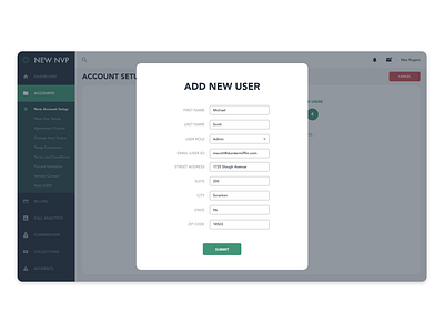 nV Account Registration app design ui ux