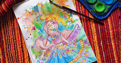 Holi in color holi holifestival watercolor watercolorart watercolorpainting