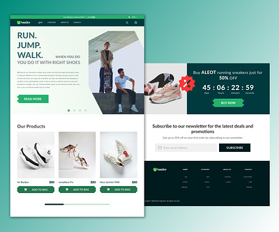 Ecommerce Sneakers Shop + Dark Mode button design clear dark mode design e commerce e shop ecommerce green landing page lato online shopping product page design shoes shop simple sneakers trend web design
