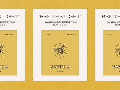 Bee the Light Branding II bee branding business candle design graphic design illustration label layout logo modern print small business type typography