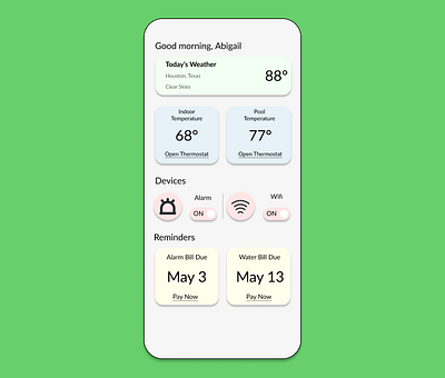Daily UI 21 - Home Monitoring Dashboard app branding daily ui daily ui 21 design figma graphic design home home alarm home monitor home system